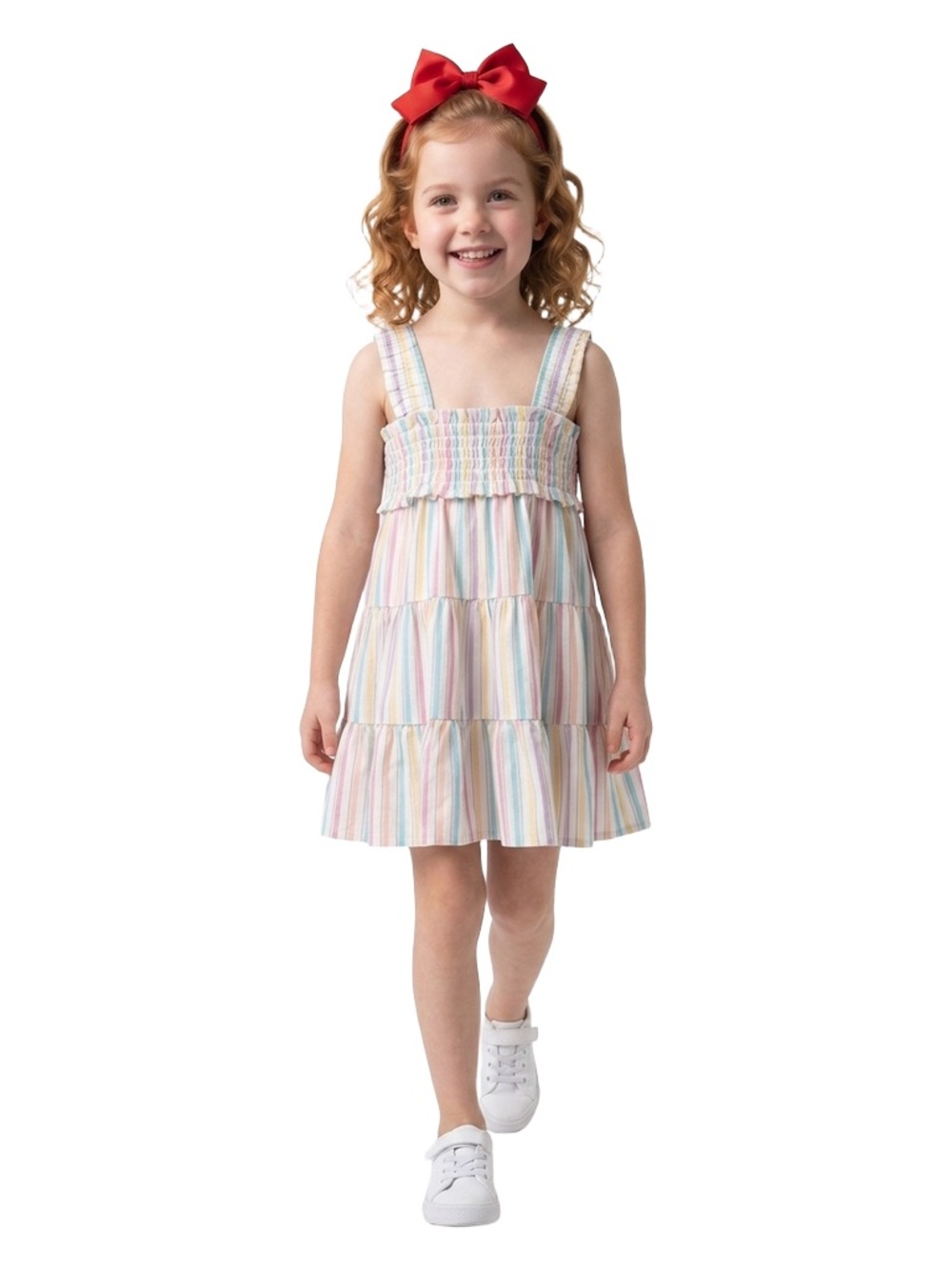 Baby Gap tiered stripe dress set with headband